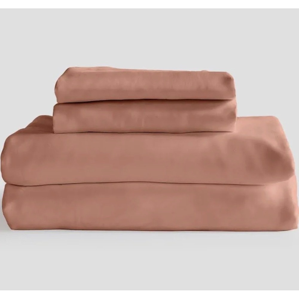 BNWOT Quince Organic Bamboo Sheet Set King Size Clay 4 Piece